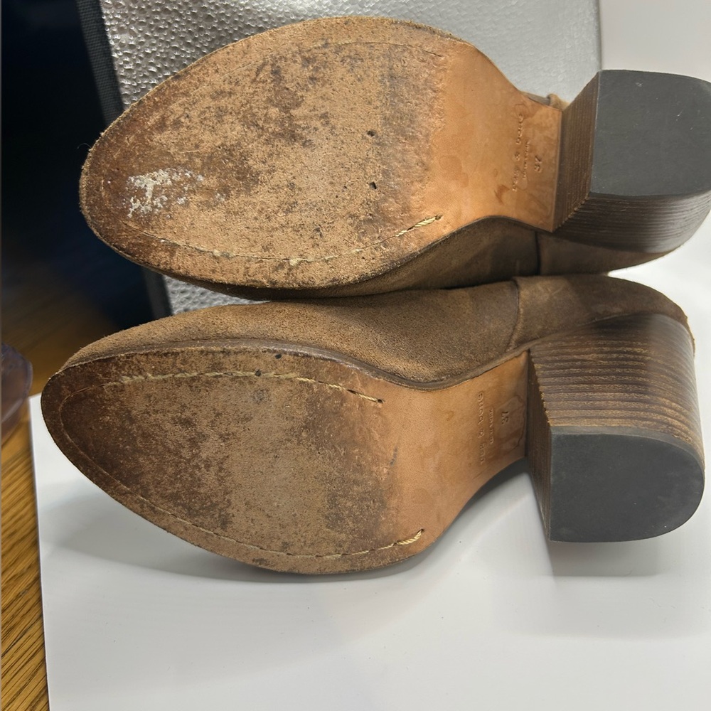 Rag & Bone Suede Ankle Boots‎ – Brown Block Heel Booties – Size 37 / US 7 - Picture 9 of 10